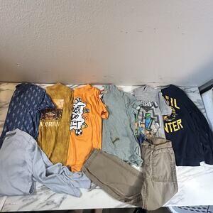 Bundle of 8 Boys S 6/7 Clothes Shirts Pants Casual Lot Old Navy Ralph Lauren Etc